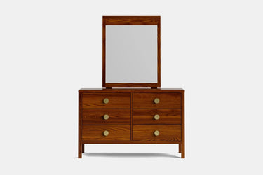 Andes 6 Drawer Dresser & Mirror- Ash at Online8 Furniture Auckland NZ