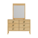 Andes 6 Drawer Dresser & Mirror - Pine at Online8 Furniture Auckland NZ