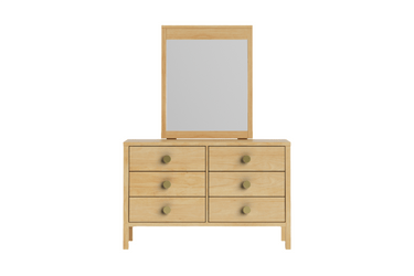 Andes 6 Drawer Dresser & Mirror - Pine at Online8 Furniture Auckland NZ