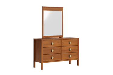 Andes 6 Drawer Dresser & Mirror - Pine at Online8 Furniture Auckland NZ