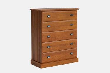 Andorra 5 Drawer Tallboy - NZ Made at Online8 Furniture Auckland NZ