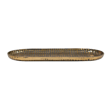 ANKARA Oval Small Tray - Vintage Brass Finish at Online8 Furniture Auckland NZ