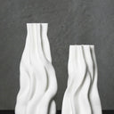 Anouk 3D Printed Ceramic Vase - White at Online8 Furniture Auckland NZ