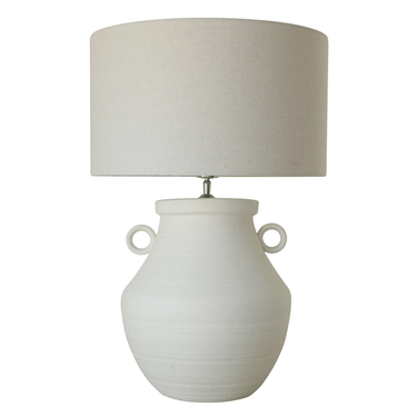 Antique Ceramic Table Lamp - Linen Shade at Online8 Furniture Auckland NZ