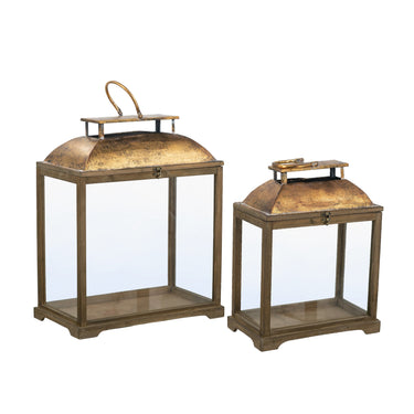 Antique Gold Lantern Set/2 at Online8 Furniture Auckland NZ