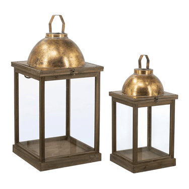 Antique Gold Lanterns Set of 2 at Online8 Furniture Auckland NZ