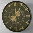 Antique Gold Wall Clock with Gears at Online8 Furniture Auckland NZ