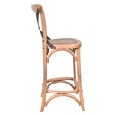 Antique Oak Cross Back Barstool - 75cm at Online8 Furniture Auckland NZ
