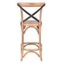 Antique Oak Cross Back Barstool - 75cm at Online8 Furniture Auckland NZ