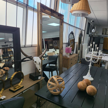 Antiqued Ornate Bevelled Floor Mirror - Bronze at Online8 Furniture Auckland NZ
