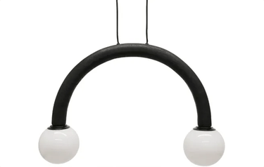 ARC Wooden Pendant Light - Black Sandblast at Online8 Furniture Auckland NZ