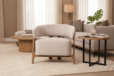 Arcus Lounge Chair - Luxe Linen at Online8 Furniture Auckland NZ