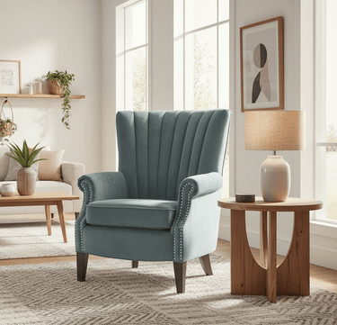 Arlington Wingback Armchair - Teal at Online8 Furniture Auckland NZ