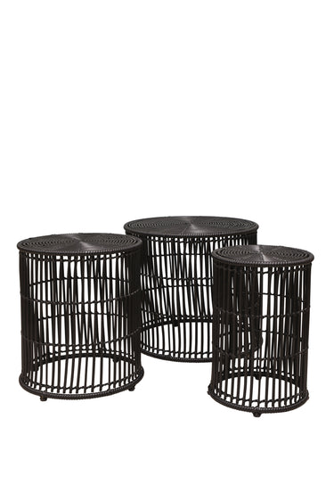 Arran Round Tables S/3 - Black at Online8 Furniture Auckland NZ