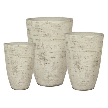 Artemis Stone Lite Planter Set/3 - Country White at Online8 Furniture Auckland NZ