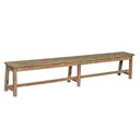 Artillery Long Bench 2440mm reclaimed hardwood with weathered green patina - Online8 New Zealand