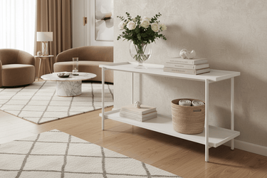 Asada Aluminium Console – White at Online8 Furniture Auckland NZ