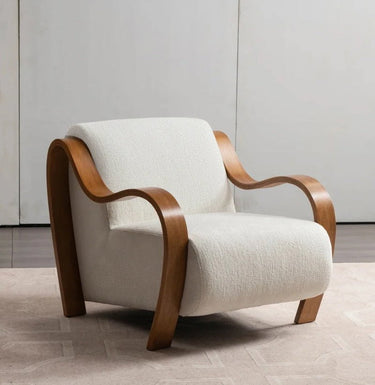 Ascot Teddy Fabric Club Chair - White at Online8 Furniture Auckland NZ