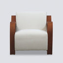 Ascot Teddy Fabric Club Chair - White at Online8 Furniture Auckland NZ
