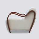 Ascot Teddy Fabric Club Chair - White at Online8 Furniture Auckland NZ