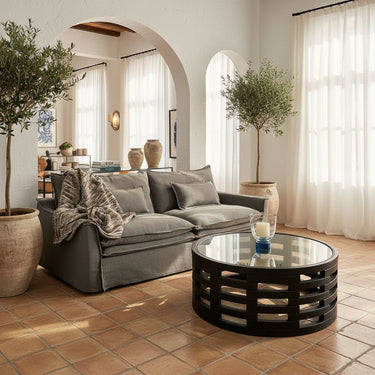Atlanta 3 Seat Slip Cover Sofa - Grey at Online8 Furniture Auckland NZ