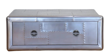 Aviator Coffee Table | Industrial Silver & Wood at Online8 Furniture Auckland NZ