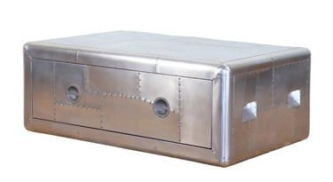 Aviator Coffee Table | Industrial Silver & Wood at Online8 Furniture Auckland NZ