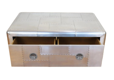 Aviator Coffee Table | Industrial Silver & Wood at Online8 Furniture Auckland NZ