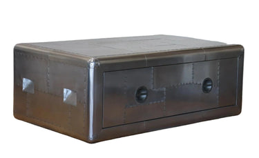 Aviator Coffee Table | Industrial Silver & Wood at Online8 Furniture Auckland NZ