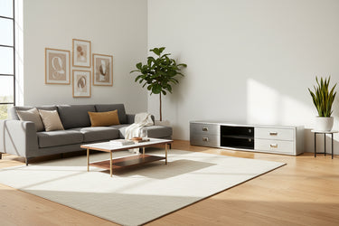 Aviator Entertainment Unit | Industrial Silver & Wood at Online8 Furniture Auckland NZ