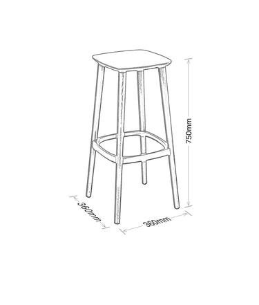 Babila Barstool - Bleached Ash at Online8 Furniture Auckland NZ