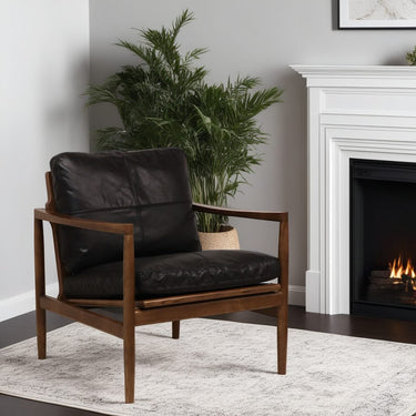 Bailey Leather Armchair Black at Online8 Furniture Auckland NZ