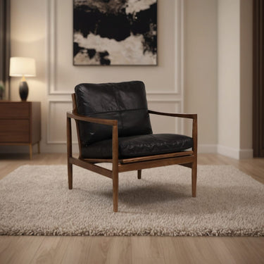 Bailey Leather Armchair Black at Online8 Furniture Auckland NZ