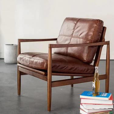 Bailey Leather Armchair - Saddle at Online8 Furniture Auckland NZ