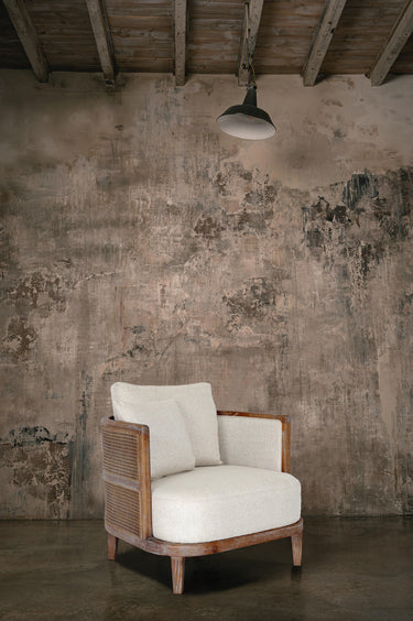 Bali Armchair - Oak & Rattan at Online8 Furniture Auckland NZ