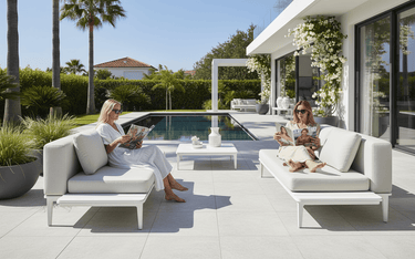 Bali Outdoor Modular 2 Seat Sofa with LH Table at Online8 Furniture Auckland NZ