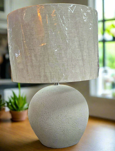 Ball Table Lamp with Linen Shade at Online8 Furniture Auckland NZ