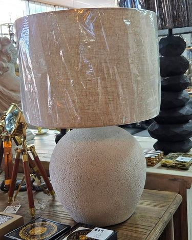 Ball Table Lamp with Linen Shade at Online8 Furniture Auckland NZ