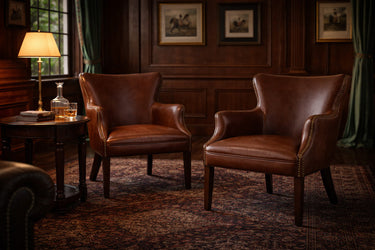 Baltimore Occasional Leather Chair: Vintage Cigar at Online8 Furniture Auckland NZ