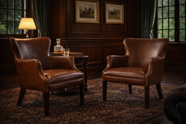 Baltimore Occasional Leather Chair: Vintage Cigar at Online8 Furniture Auckland NZ