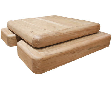 Bambam Coffee Table - Natural Acacia, a low square coffee table in solid acacia wood