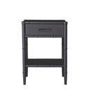 Bamboo Detail 1 Drawer Bedside Table - Black at Online8 Furniture Auckland NZ