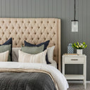 Bamboo Detail 1 Drawer Bedside Table - White at Online8 Furniture Auckland NZ