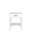 Bamboo Detail 1 Drawer Bedside Table - White at Online8 Furniture Auckland NZ