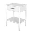 Bamboo Detail 1 Drawer Bedside Table - White at Online8 Furniture Auckland NZ