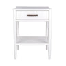Bamboo Detail 1 Drawer Bedside Table - White at Online8 Furniture Auckland NZ