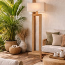 Bamboo & Linen Floor Lamp 2 - Natural at Online8 Furniture Auckland NZ