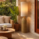 Bamboo & Linen Floor Lamp - Large at Online8 Furniture Auckland NZ