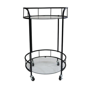 Delta Round Bar Cart - Black at Online8 Furniture Auckland NZ