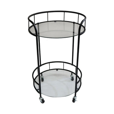 Delta Round Bar Cart - Black at Online8 Furniture Auckland NZ